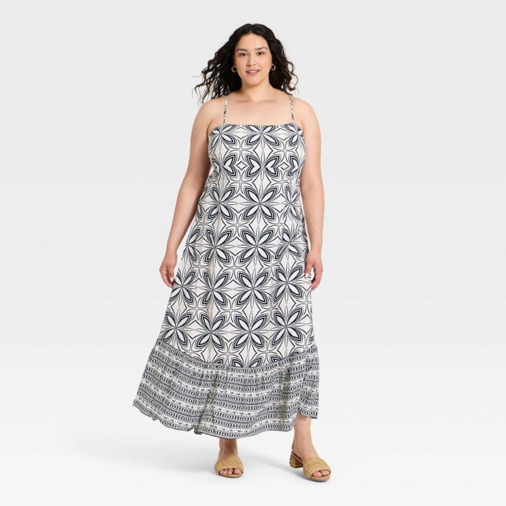 Women's Open-Back Maxi Dress - A New Day Cream 1X
